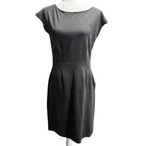 Quince Ultra-Stretch Ponte Cap Sleeve Dress Charcoal Gray, Size M, NWT